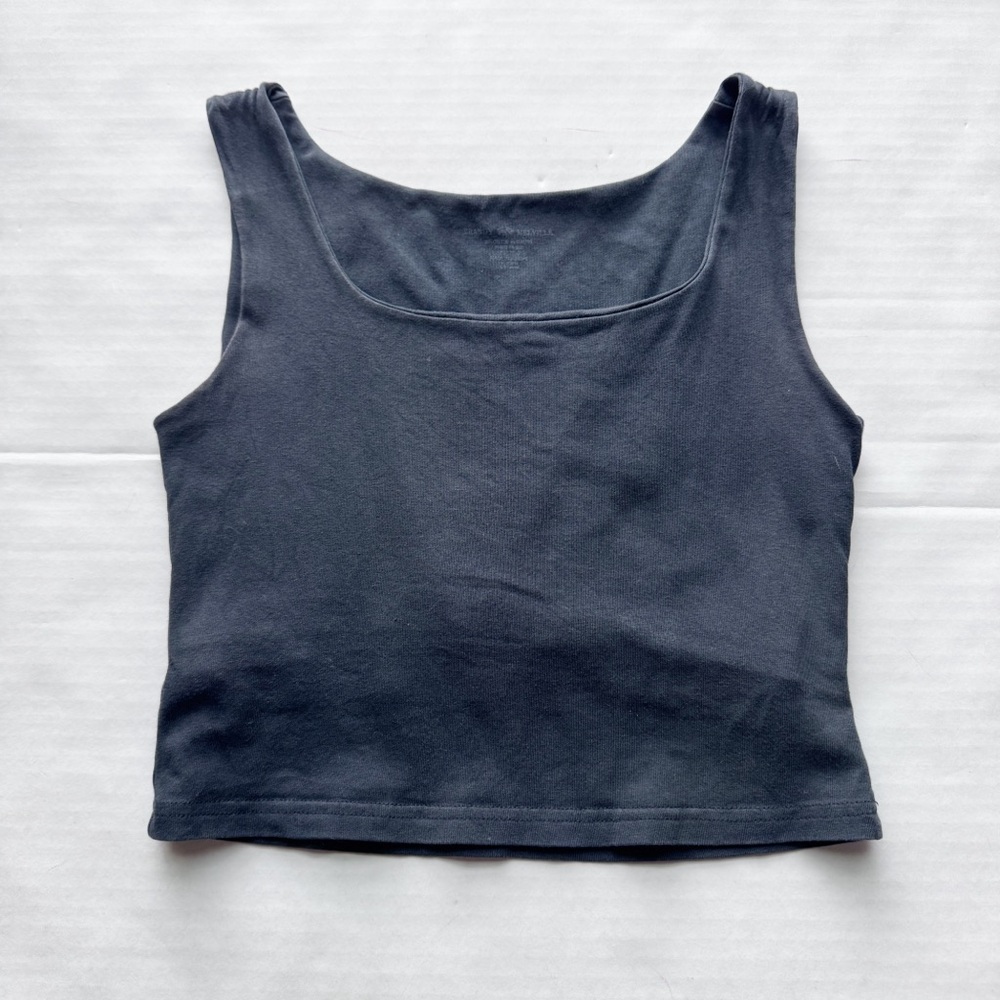 Brandy Melville Black Cropped Scoop Neck Tank